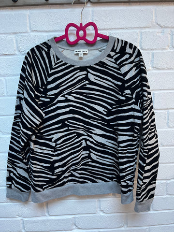 Whistles zebra flocked sweatshirt medium