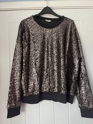 Hush ryker sequin sweatshirt large
