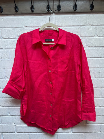 Mint velvet pink linen long sleeve shirt small