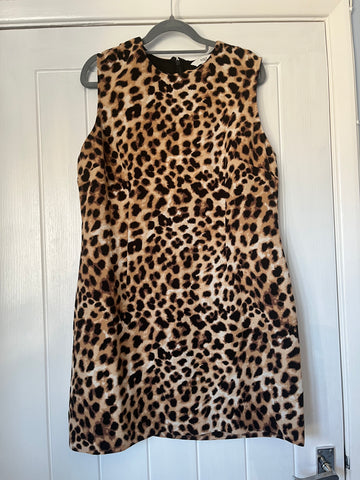 Marks & Spencer leopard shift dress 14