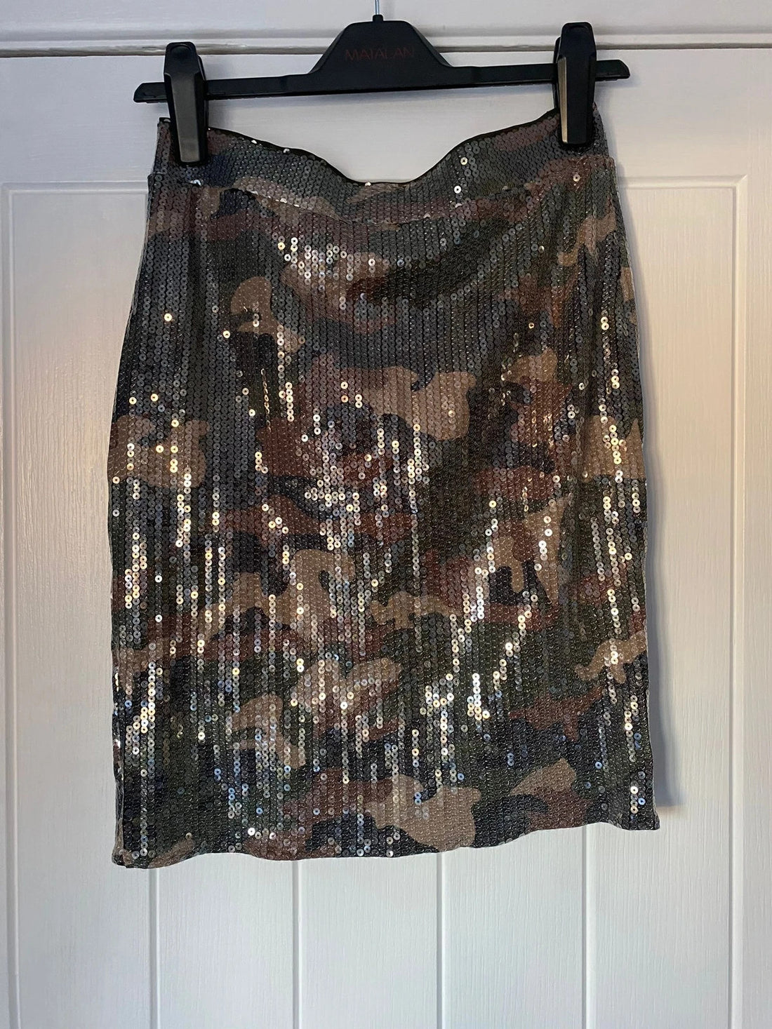 Hush camo sequin mini skirt 8