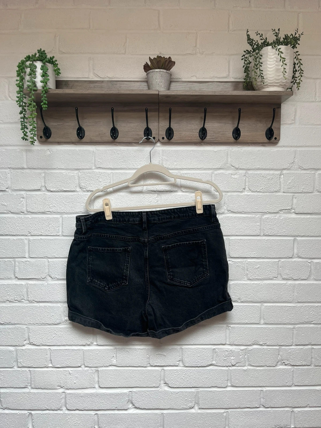 Hush black denim shorts 16