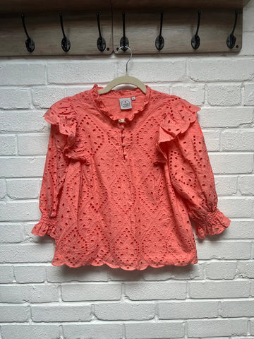 Scamp and Dude broderie anglaise peach blouse 8