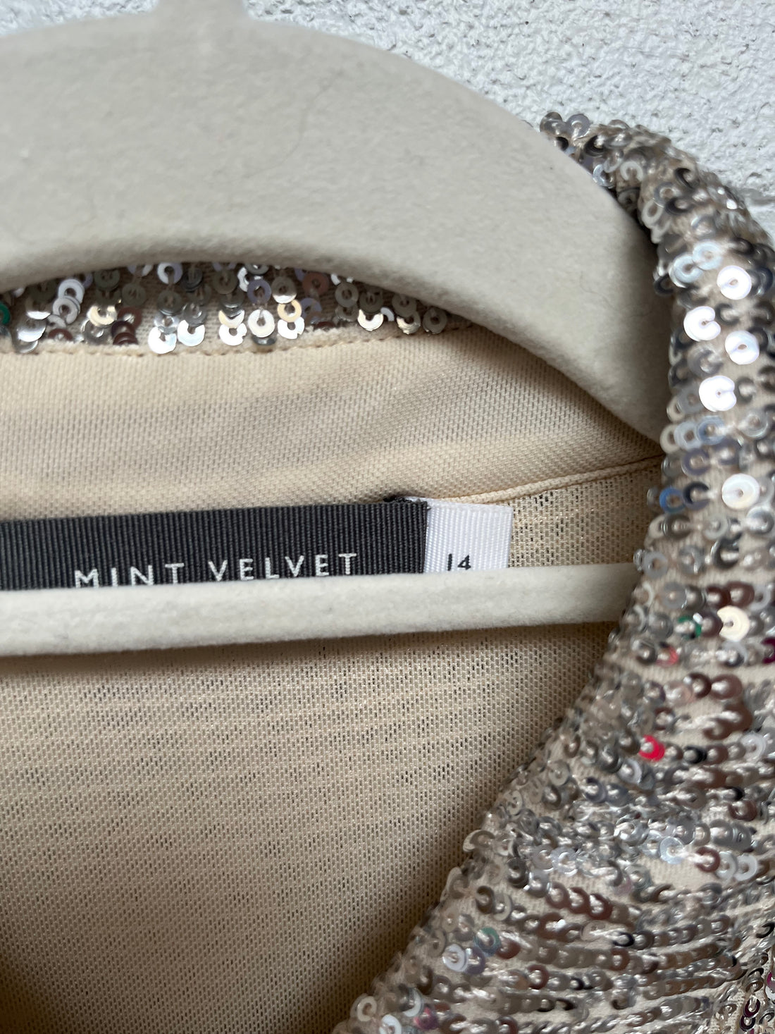 Mint velvet silver sequin shirt 14