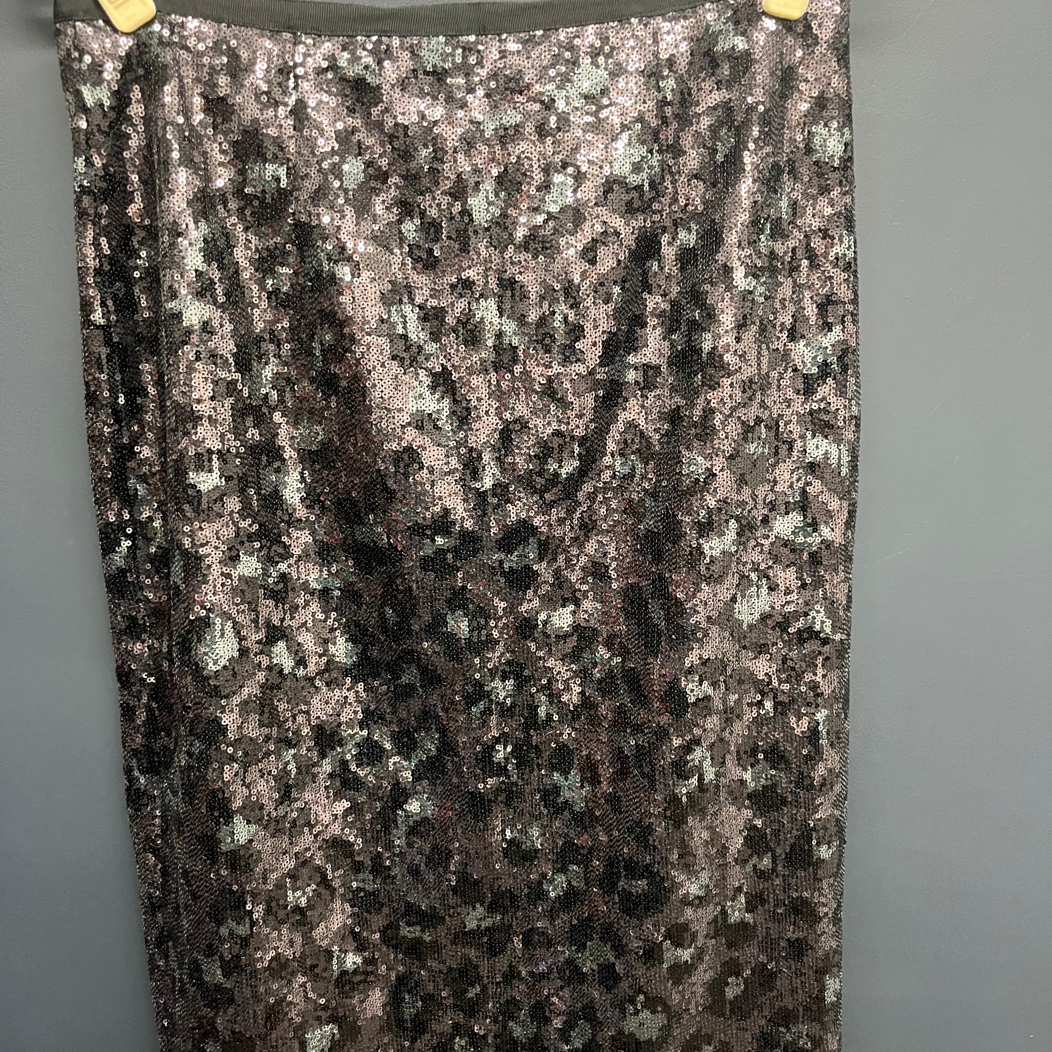 Mint velvet animal print sequin skirt 12