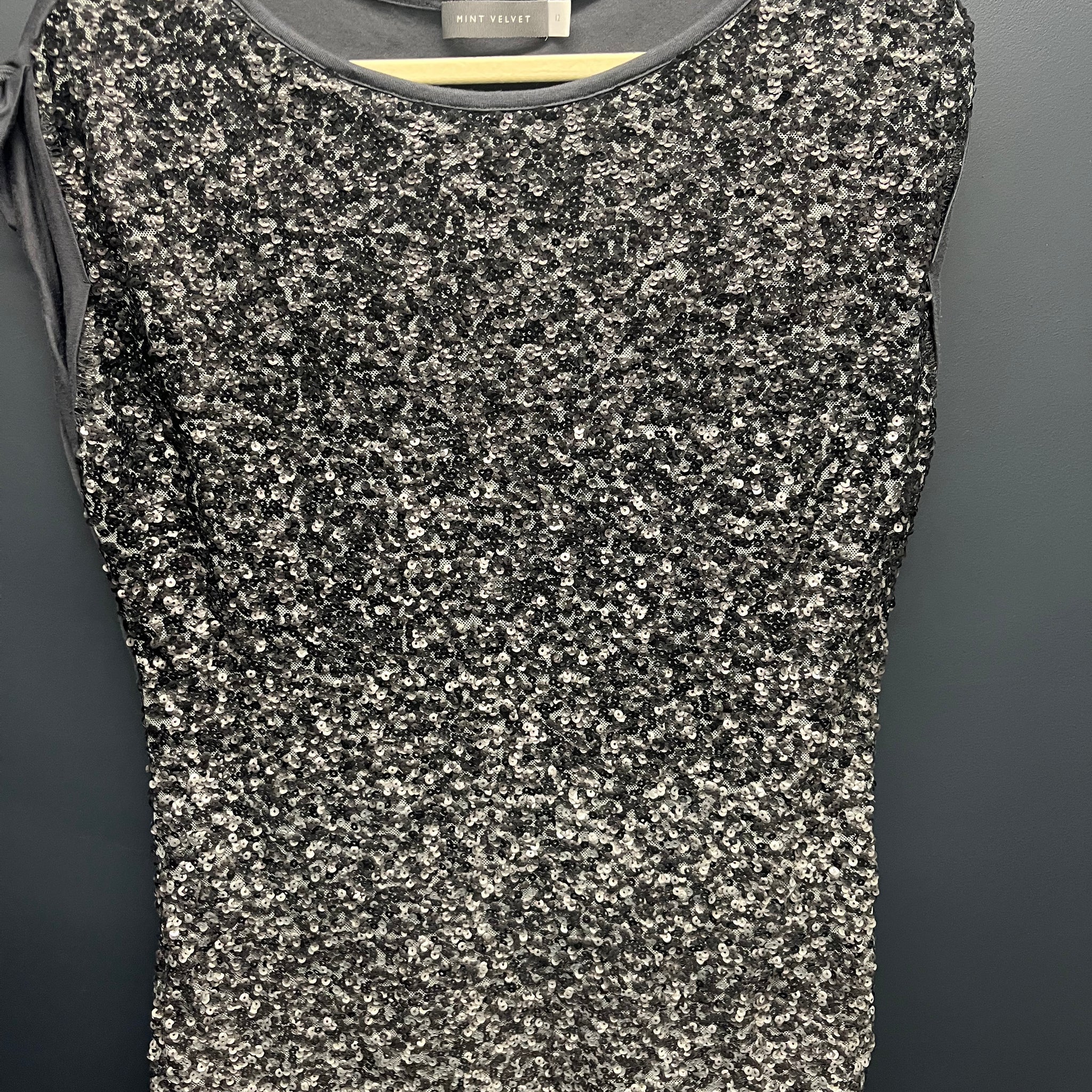 Mint velvet grey Ombre sequin top 12