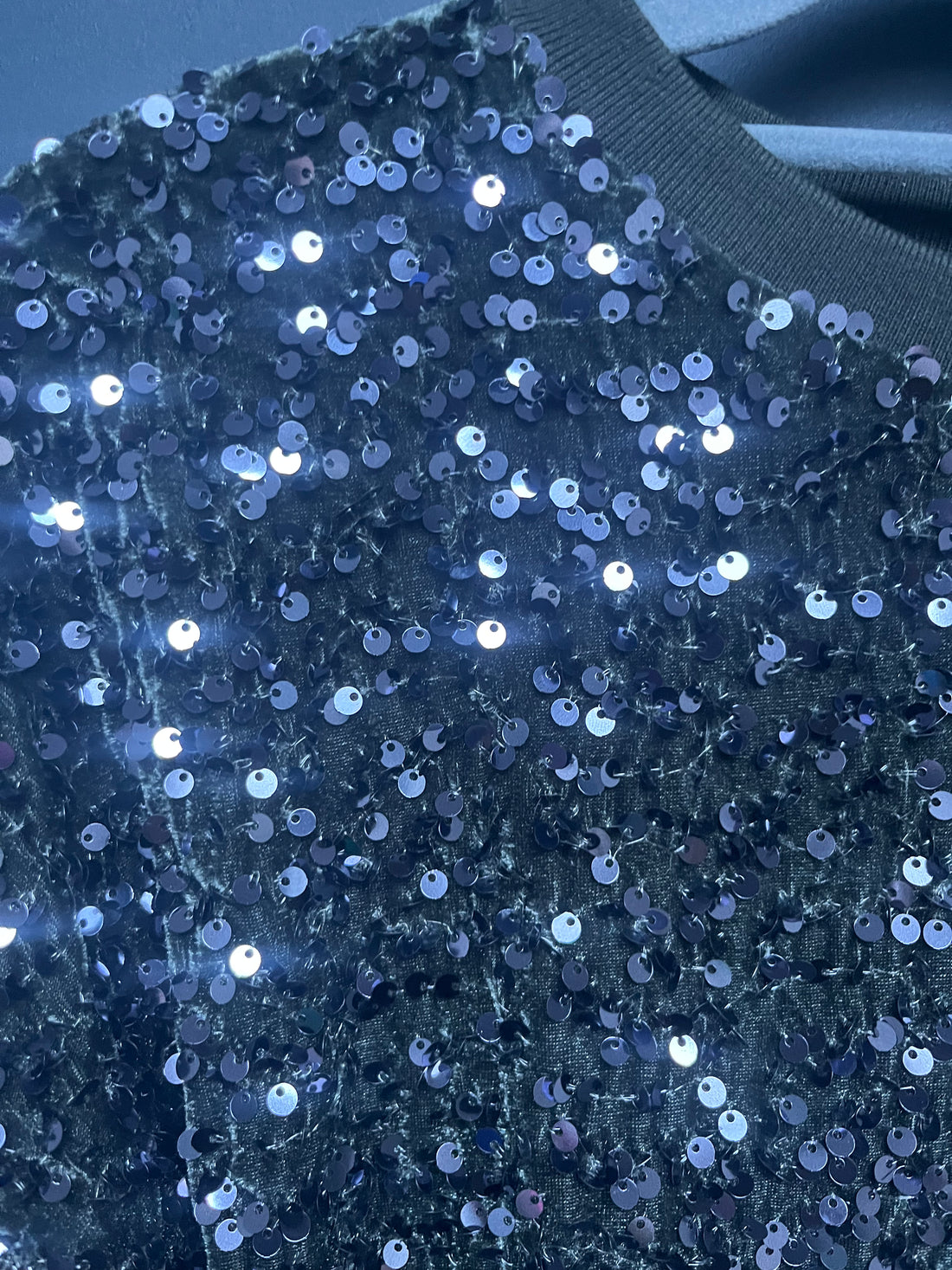 Mint velvet dark khaki sequin jumper small