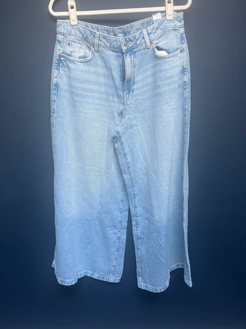 Marks & Spencer’s blue wide leg jeans palazzo 14short