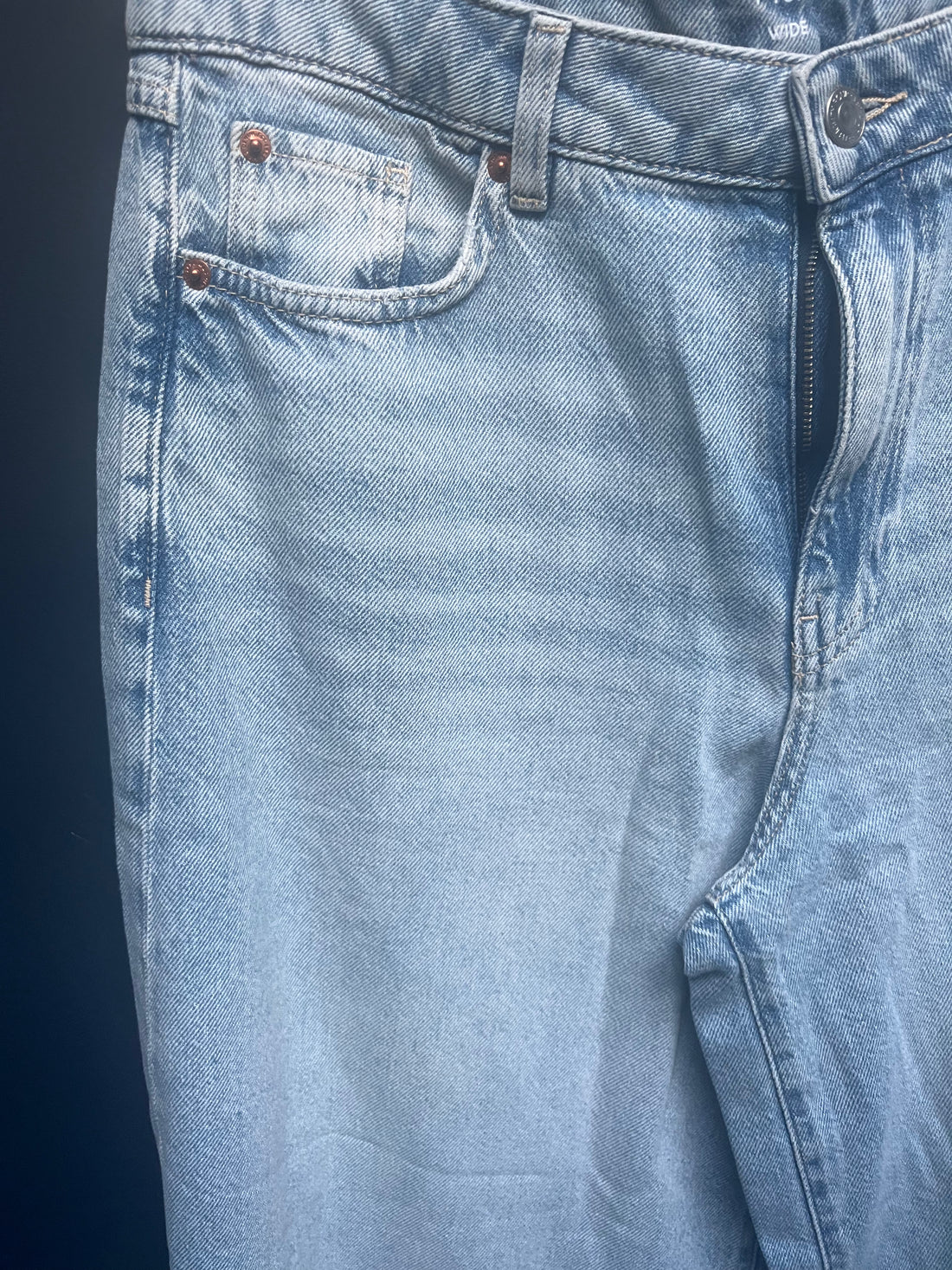 Marks & Spencer’s blue wide leg jeans palazzo 14short