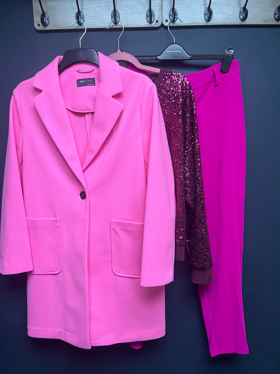 Marks & Spencer’s pink coat 12