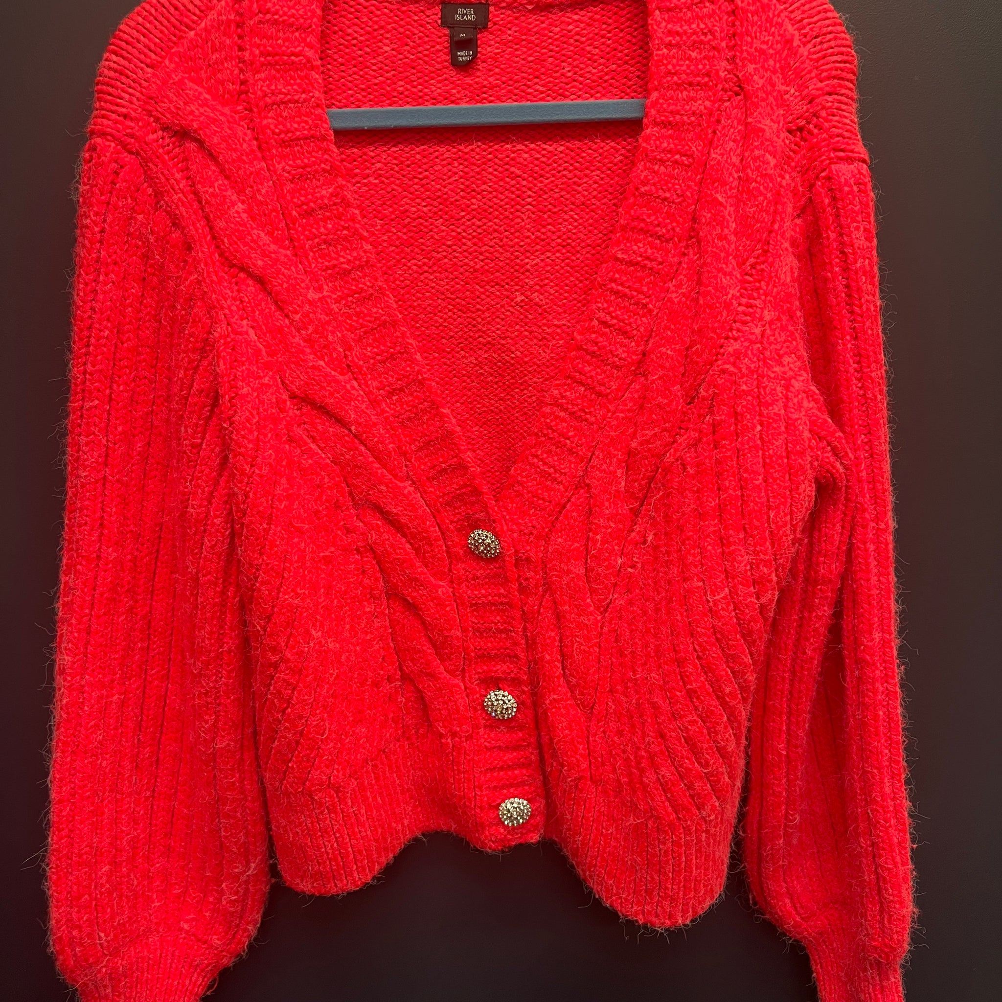 River island red cardigan medium