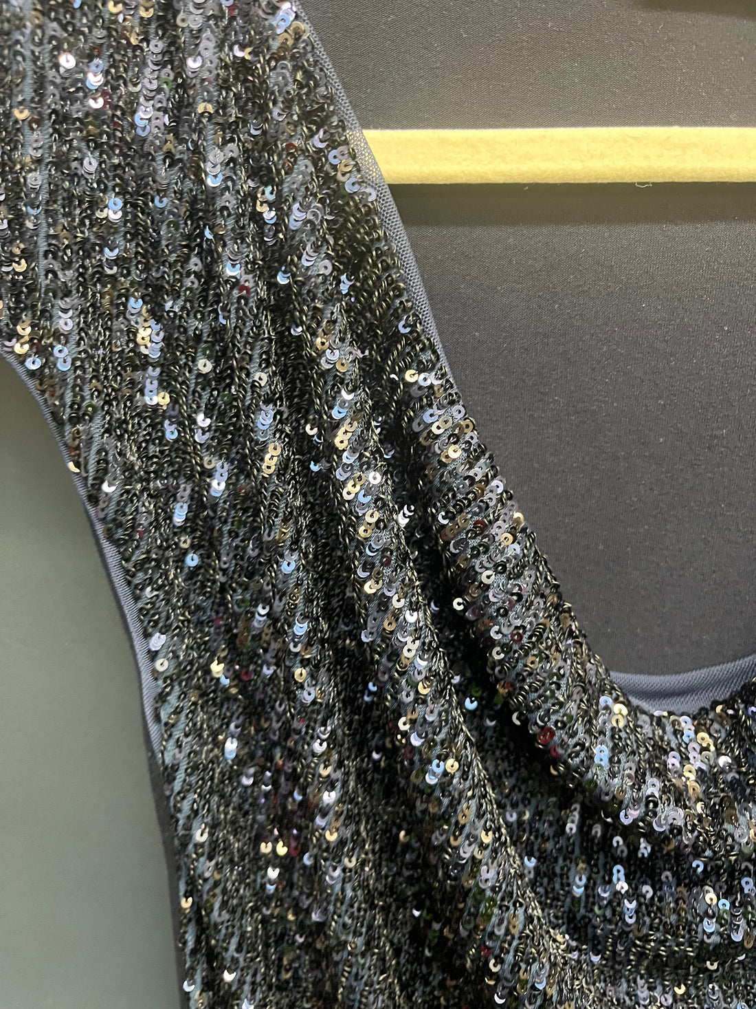 Mint velvet navy sequin cowl neck top medium