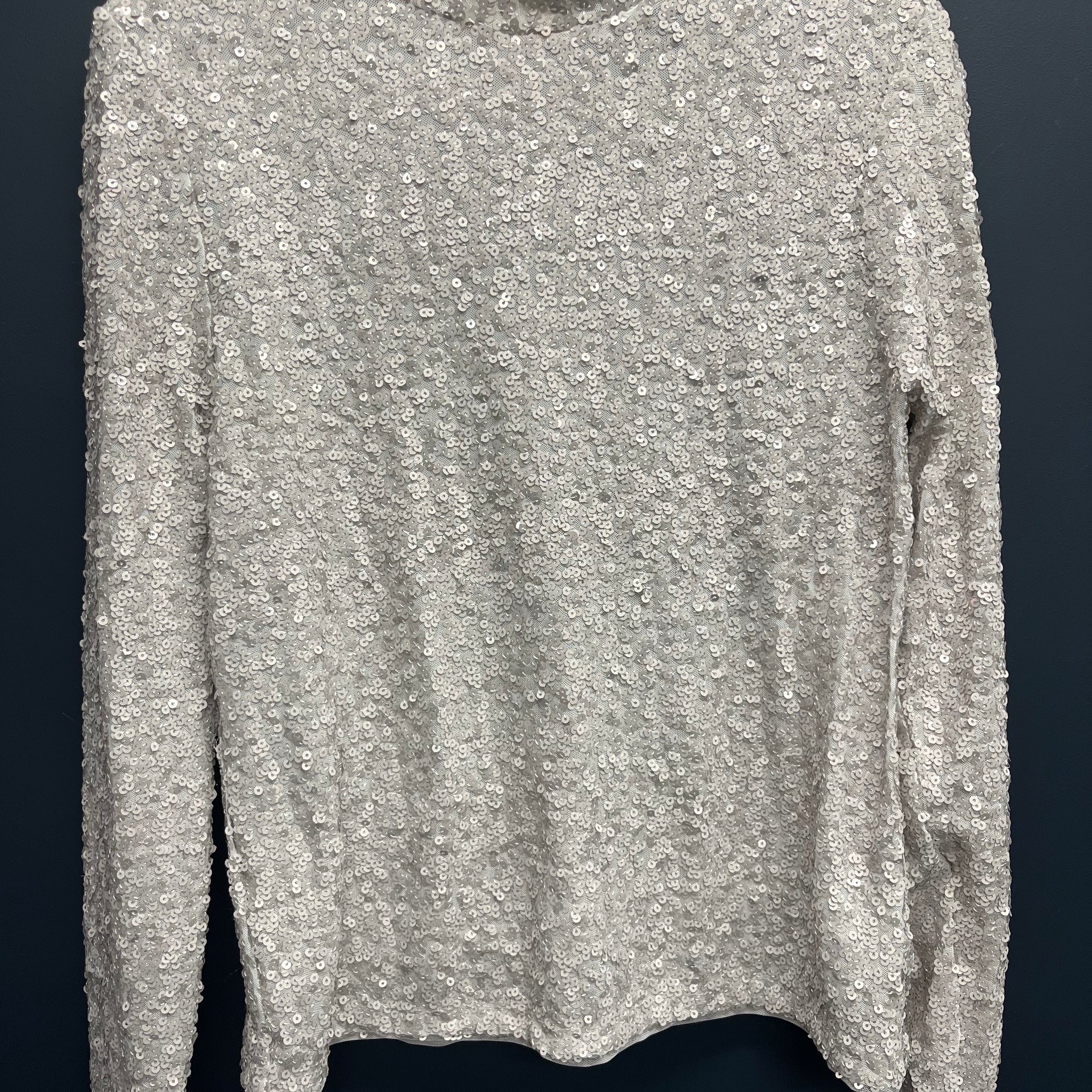 Mint velvet limited collection size large cream greyish sequin top