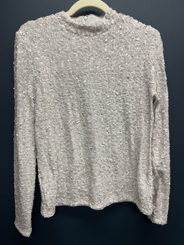 Mint velvet limited collection size large cream greyish sequin top