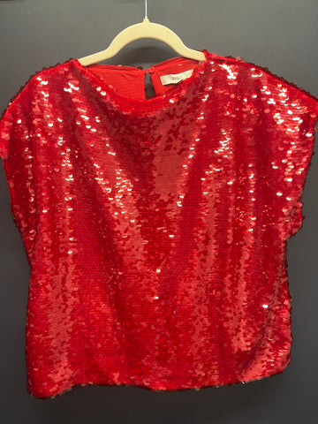 Marks & Spencer’s Red sequin top 16 regular