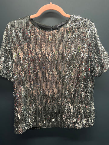 Marks & Spencer’s silver sequin top 12 regular