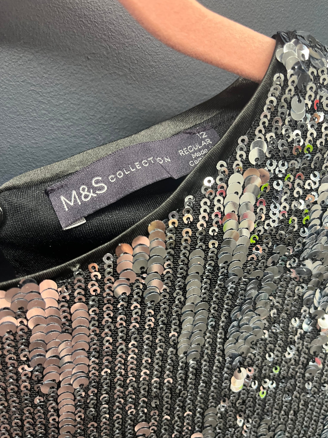 Marks & Spencer’s silver sequin top 12 regular
