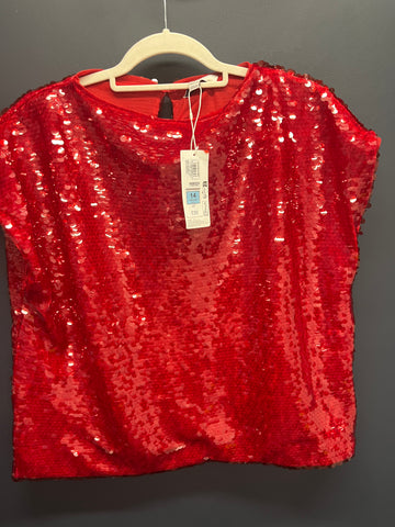 New Marks & Spencer’s Red sequin top 14 regular