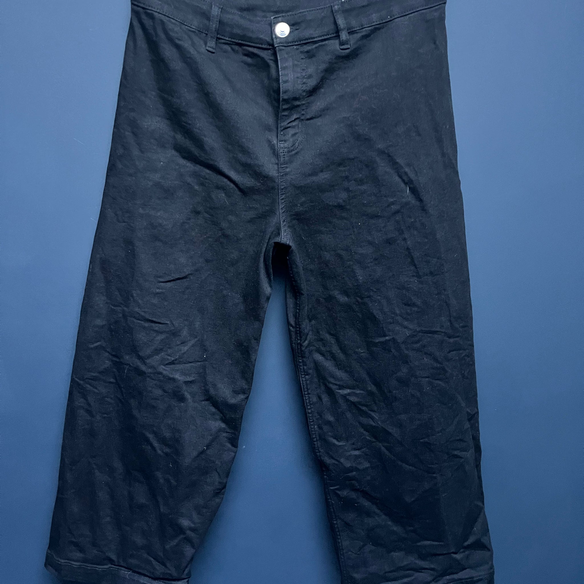 Marks & Spencer’s black wide leg jeans 14 short