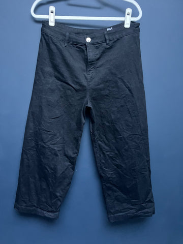 Marks & Spencer’s black wide leg jeans 14 short