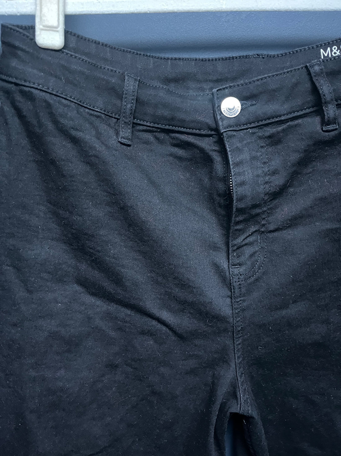 Marks & Spencer’s black wide leg jeans 14 short