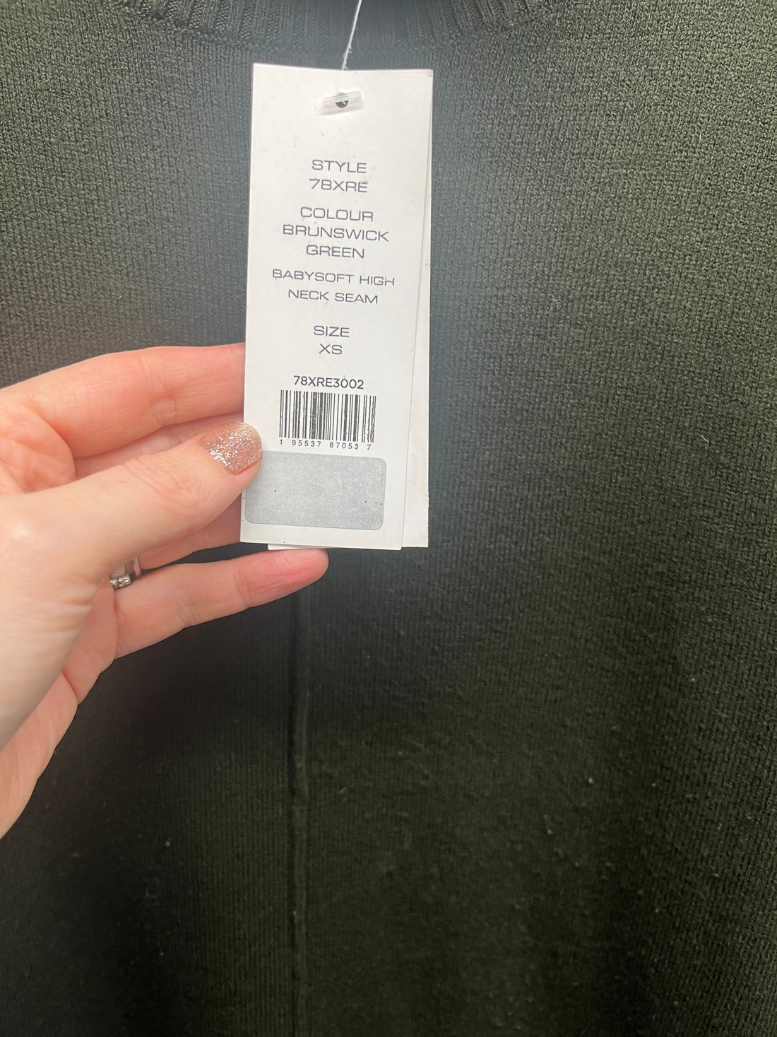 French connection green jumper xsmall 10-12