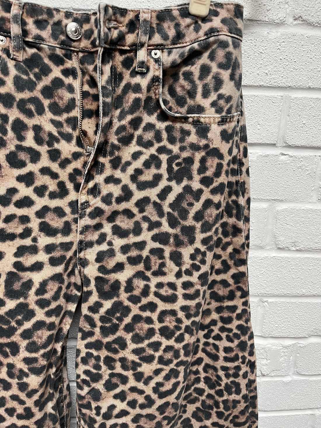 Marks and Spencer leopard jeans 12 short wide leg