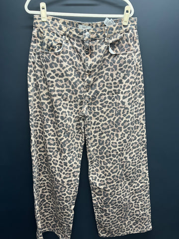 Marks & Spencer’s leopard wide leg jeans 18 long