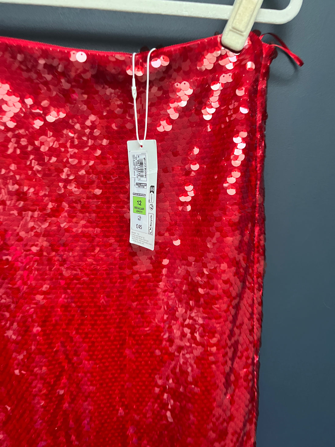 New Marks & Spencer’s Red sequin skirt 12 regular