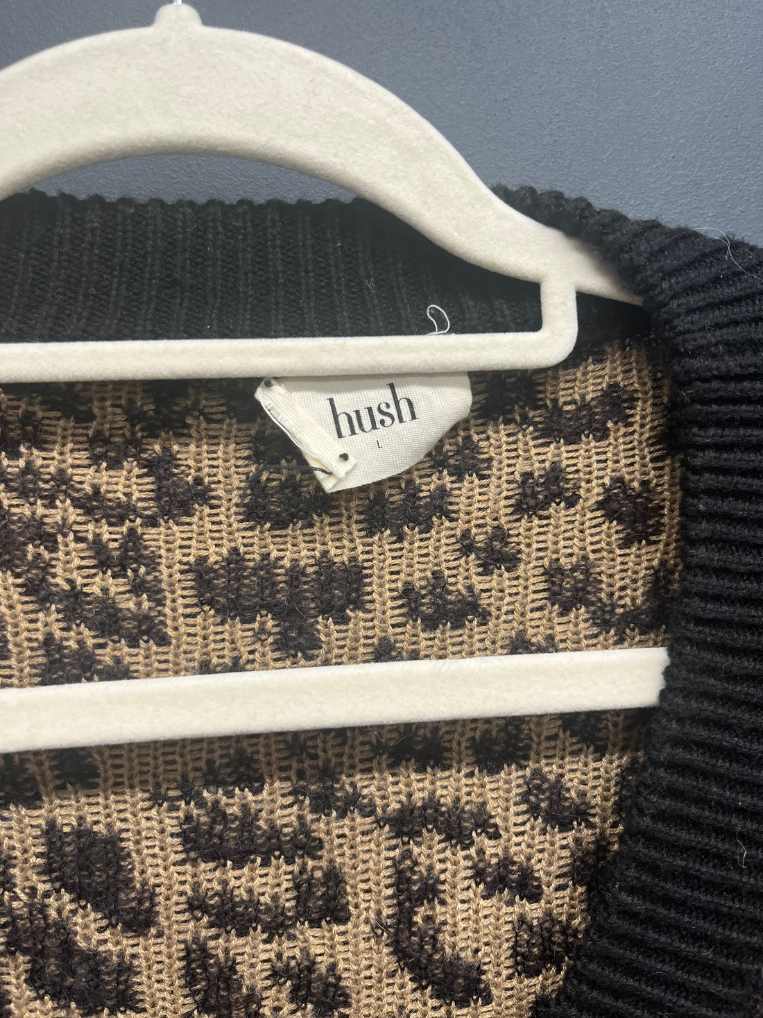Hush leopard jacquard cardigan large