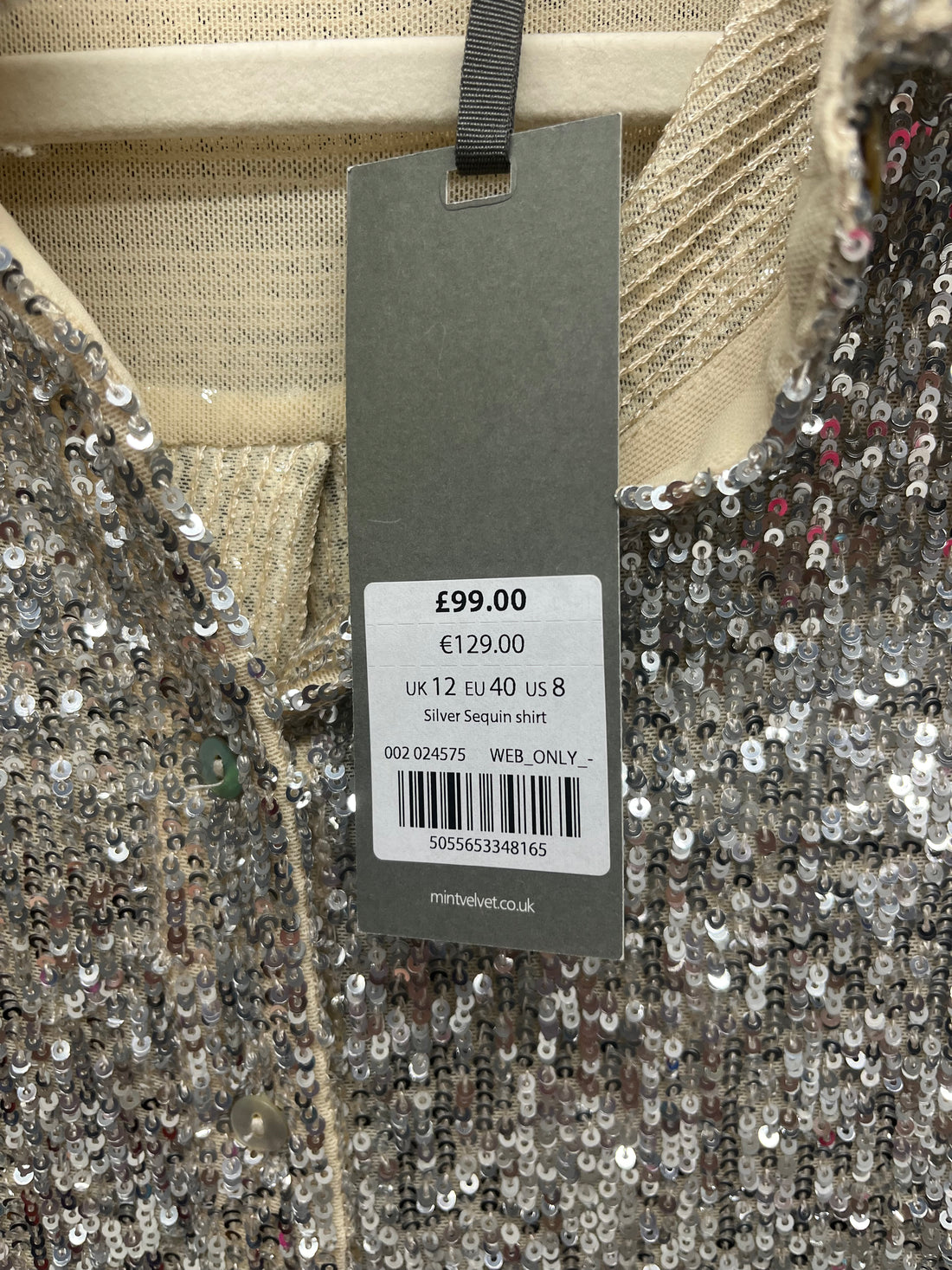 New mint velvet sequin shirt 12