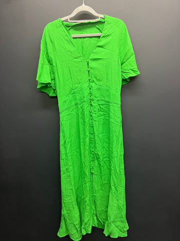 Whistles green multi spot midi dress 12