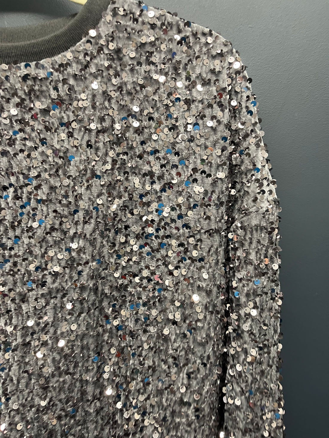 Mint velvet grey sequin jumper small