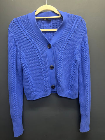 Whistles cable knit cropped cardigan small