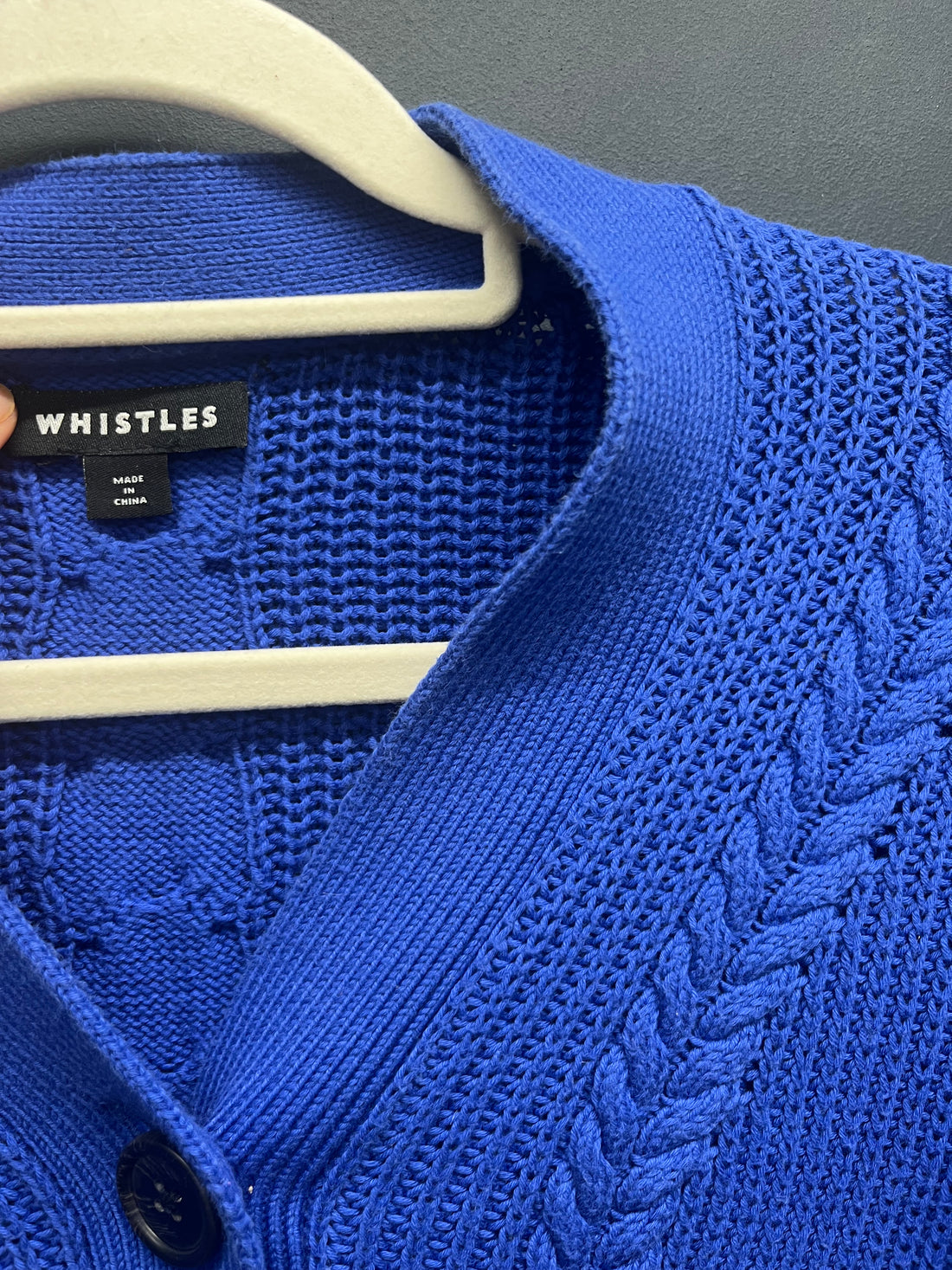 Whistles cable knit cropped cardigan small