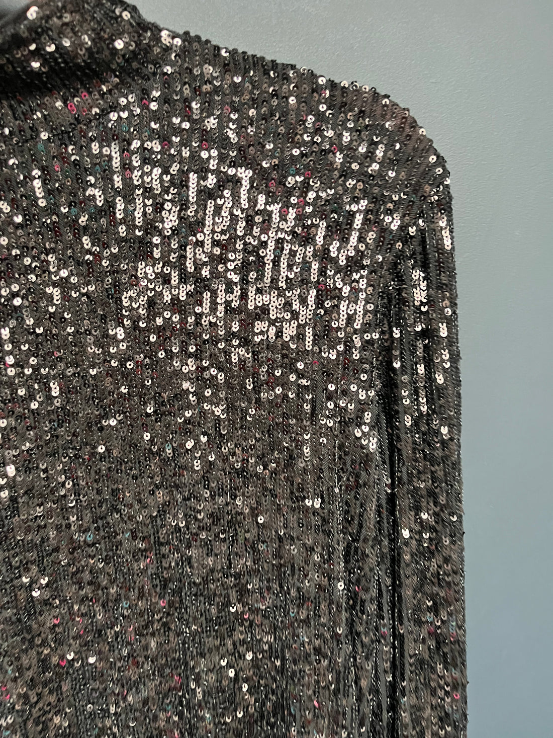 Mint velvet black sequin high neck top small