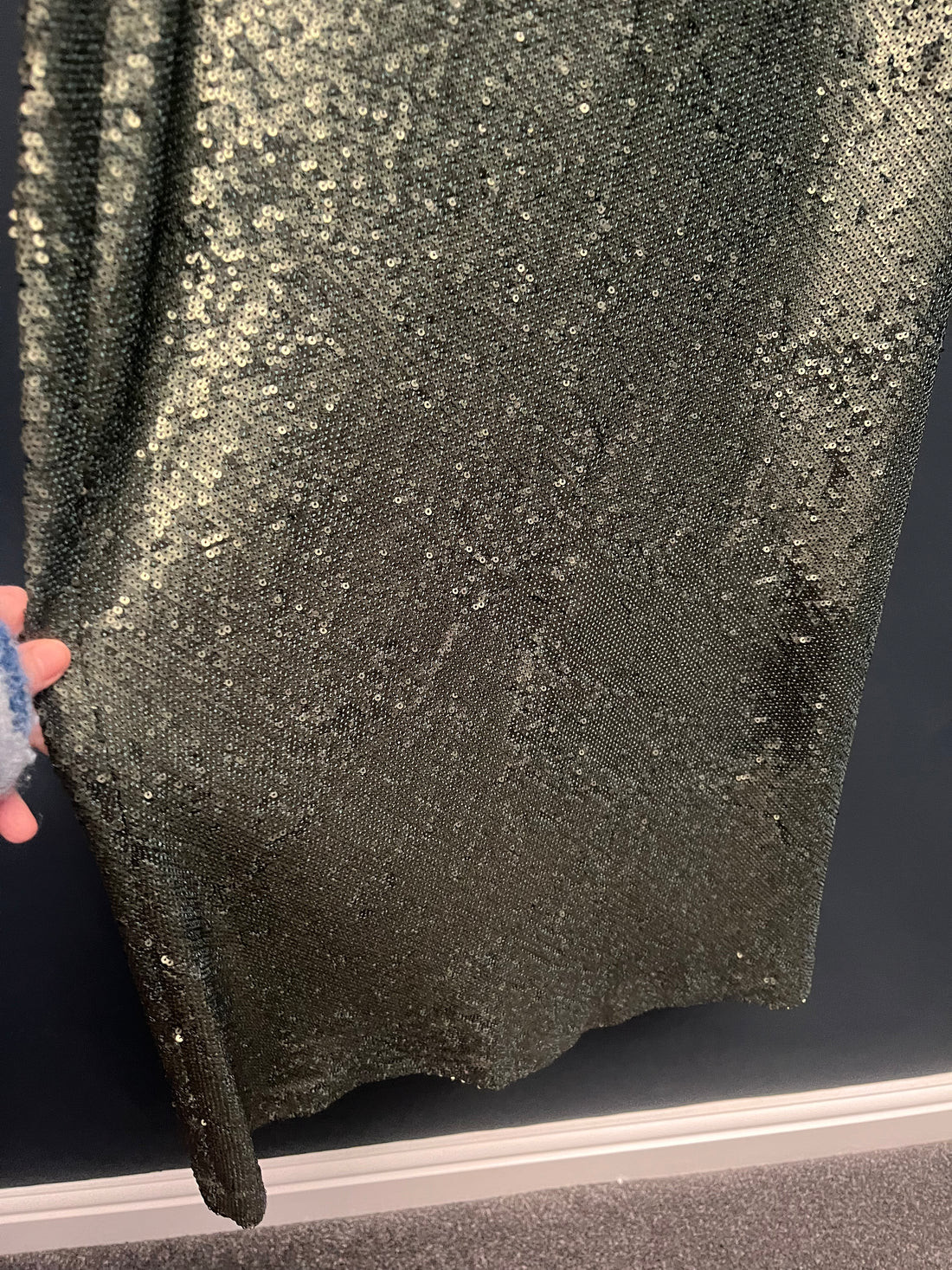 Zara green sequin skirt small