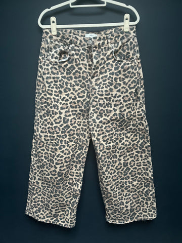Marks & Spencer’s leopard wide leg jeans 14 short