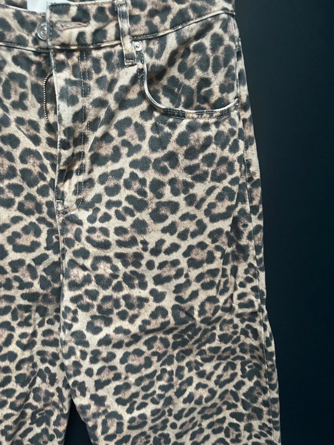 Marks & Spencer’s leopard wide leg jeans 14 short