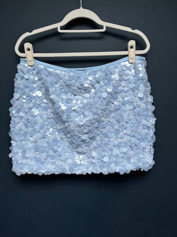 Lipsy blue sequin skirt large