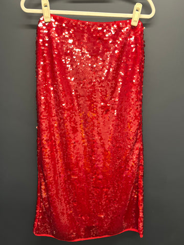 Marks & Spencer’s Red sequin skirt 10 regular
