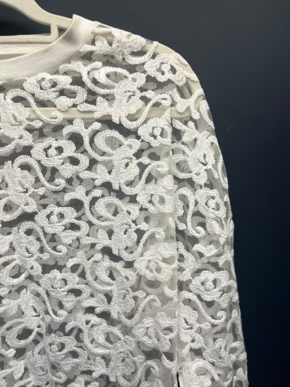 Reiss carter sheer lace top medium