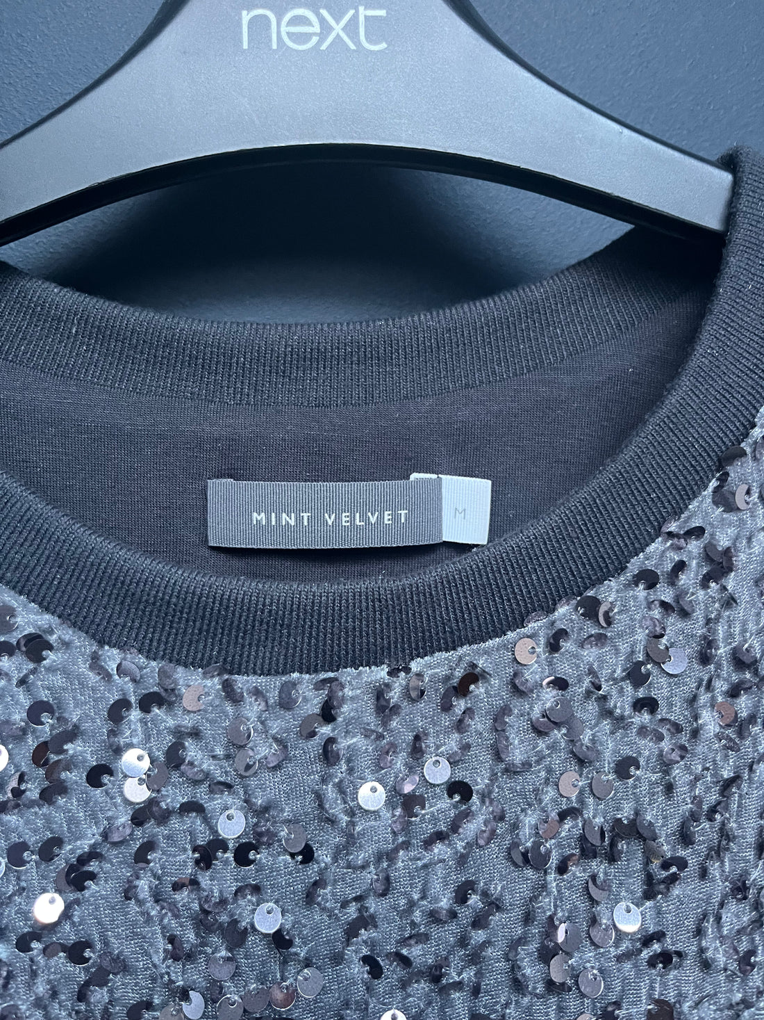 Mint velvet grey sequin jumper medium
