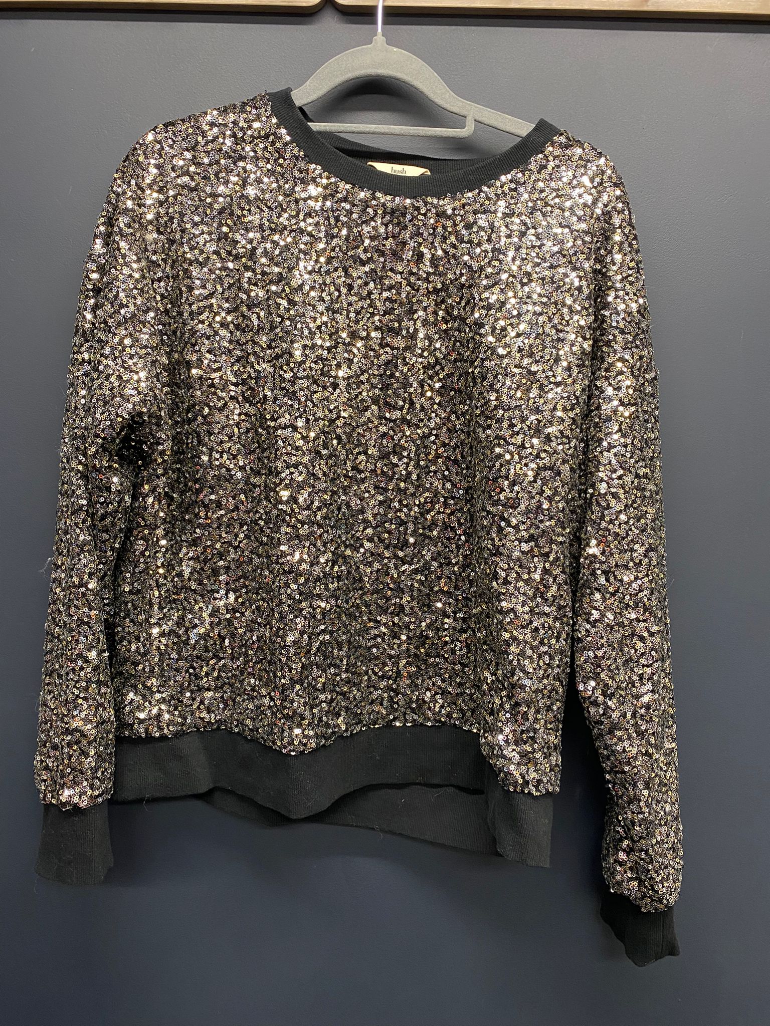 Hush ryker sequin sweatshirt small