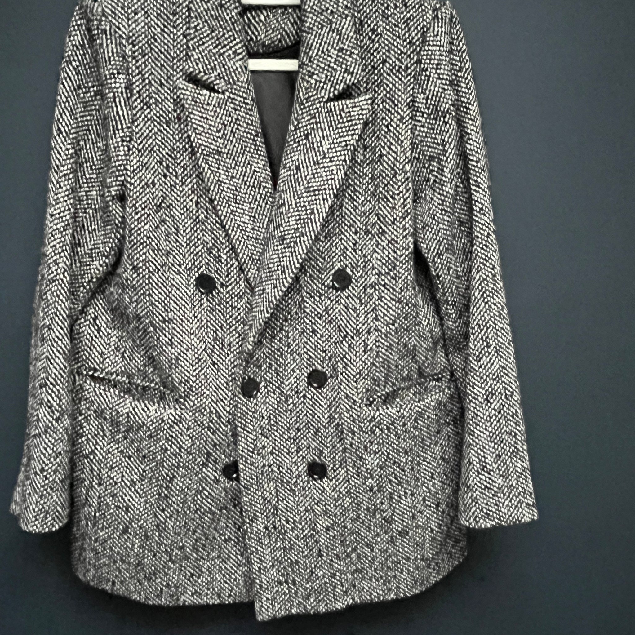 Mint velvet black textured coat large