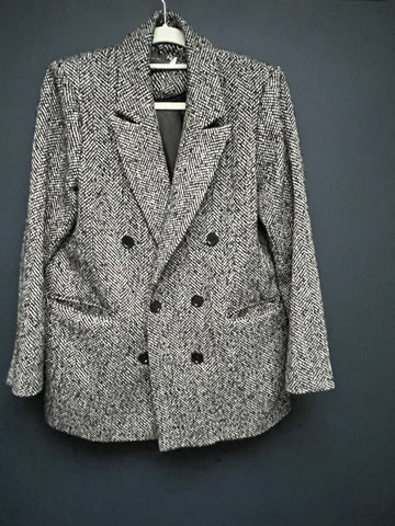 Mint velvet black textured coat large