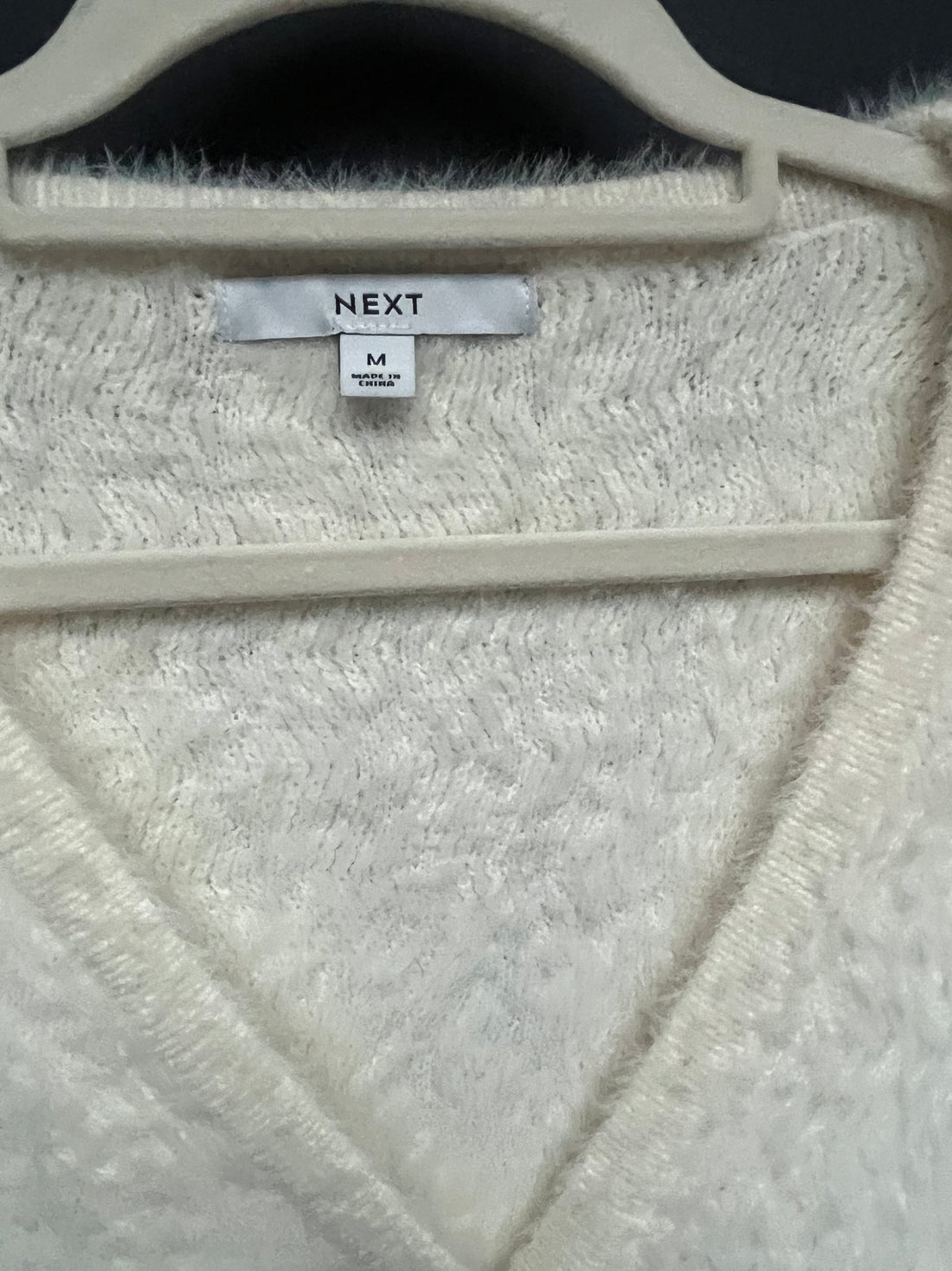 Next cream fluffy cardigan medium