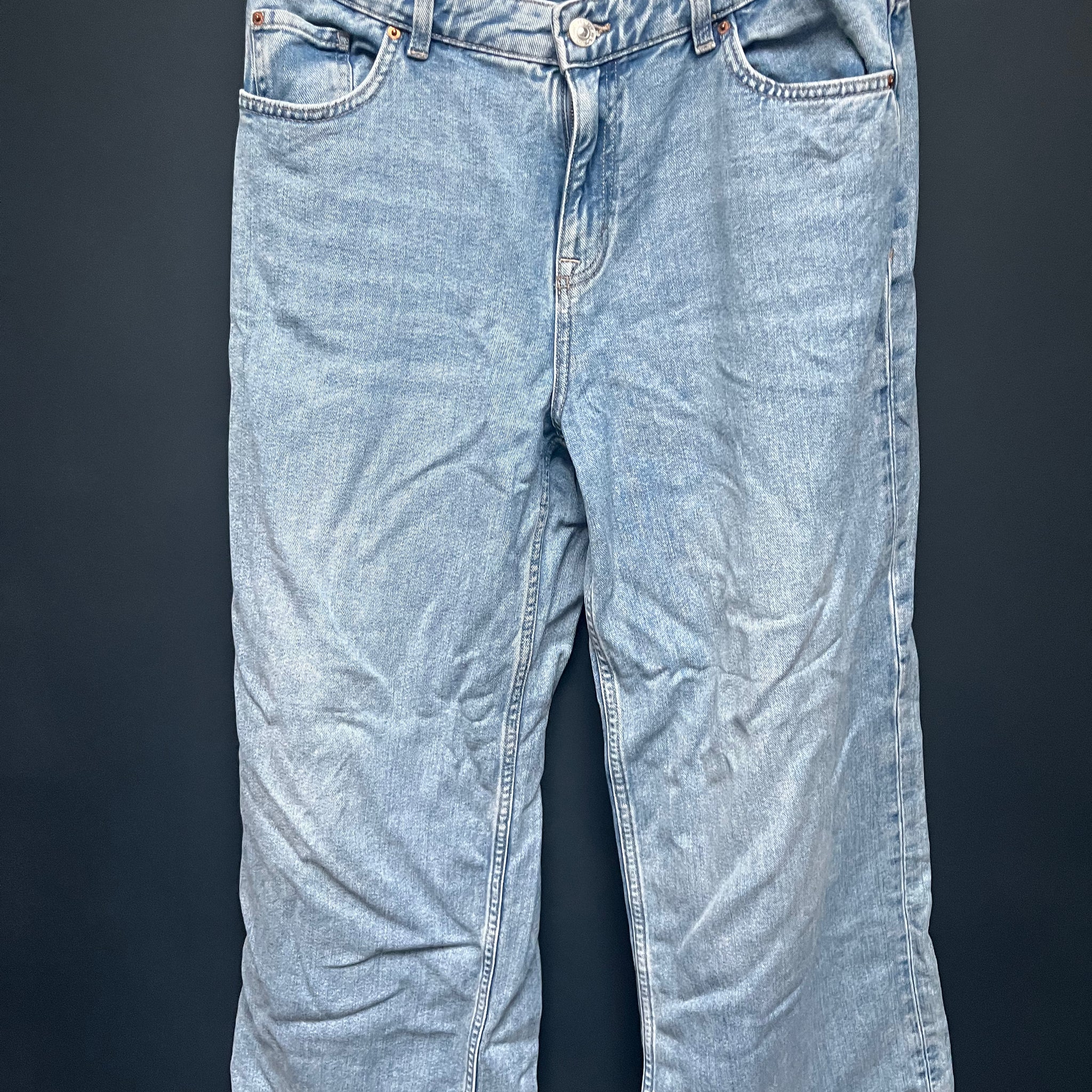 Marks & Spencer’s blue wide leg jeans 12 short