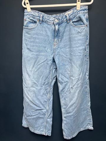 Marks & Spencer’s blue wide leg jeans 12 short