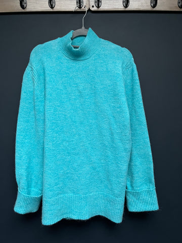 River island blue knitted jumper large approx 14